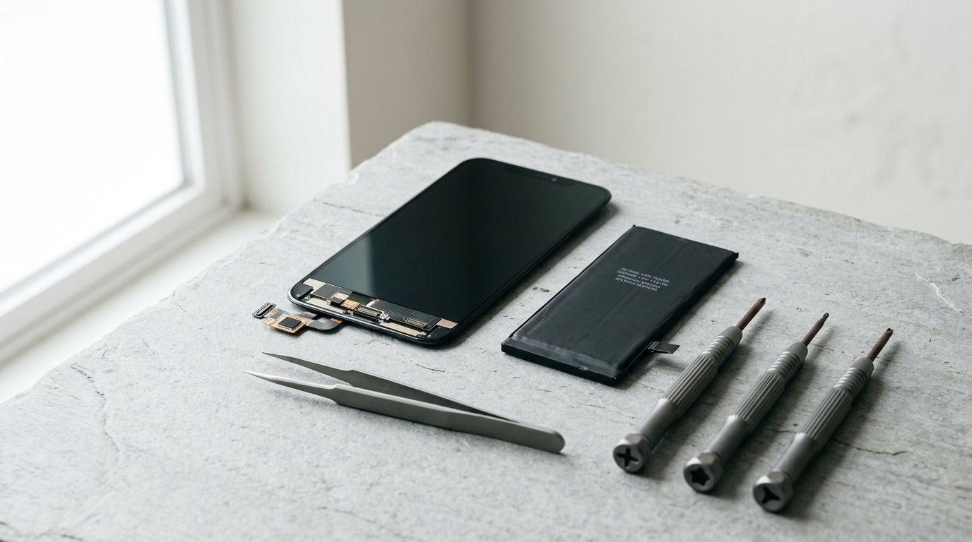 Manufacturer-direct replacement smartphone screens and batteries